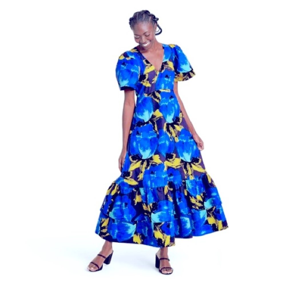 Christopher John Rogers Target Blue Floral Maxi